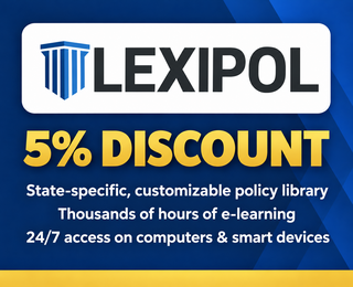 Lexipol 5% discount on policy management and e-learning resources