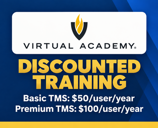 Virtual Academy discounted training: Basic TMS $50 per user per year; Premium TMS $100 per user per year